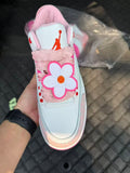 Air Jordan 3 Sneakers – White & Pink Floral Detail