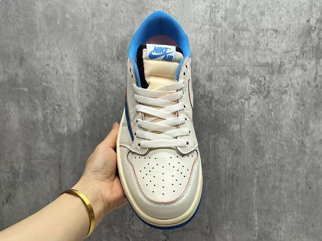 Travis Scott x Fragment x Air Jordan 1 Low OG SP Lightning 2.0 – White, Black & Blue