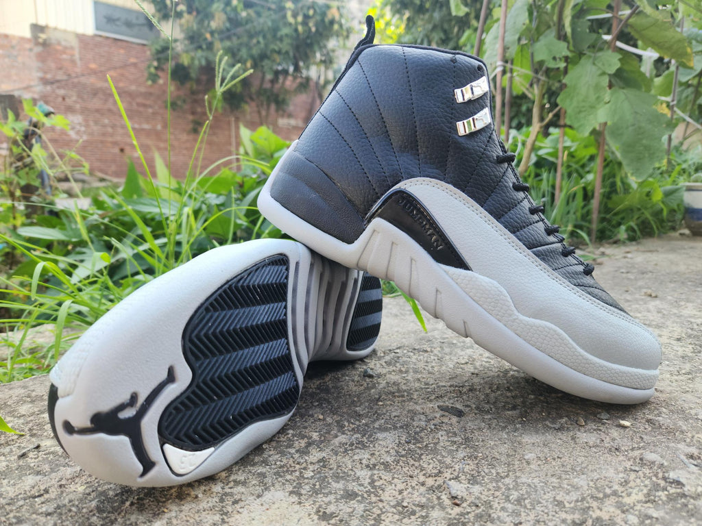 Air Jordan 12 Black & Light Gray Sneakers