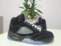Air Jordan 5 Black with Silver Accents Sneakers