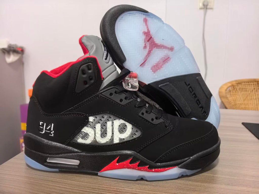 Air Jordan 5 Sneakers – Black & Red