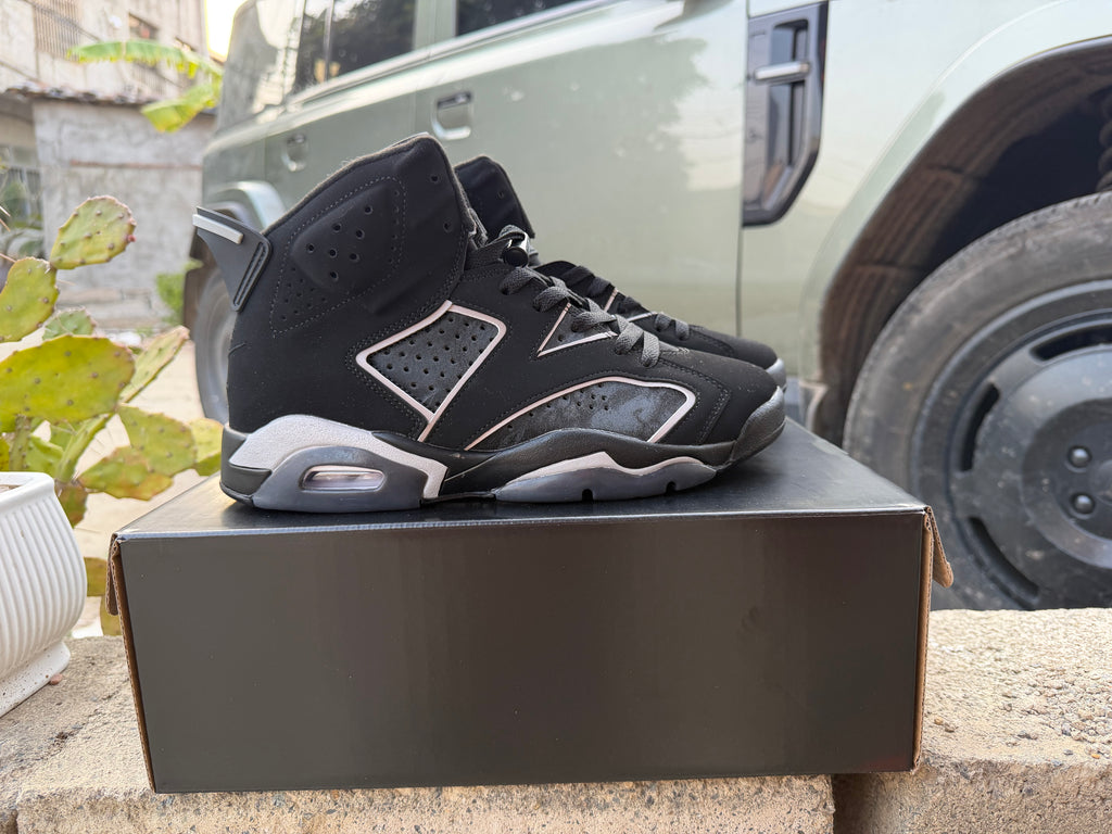Air Jordan 6 Sneakers – Black & Silver