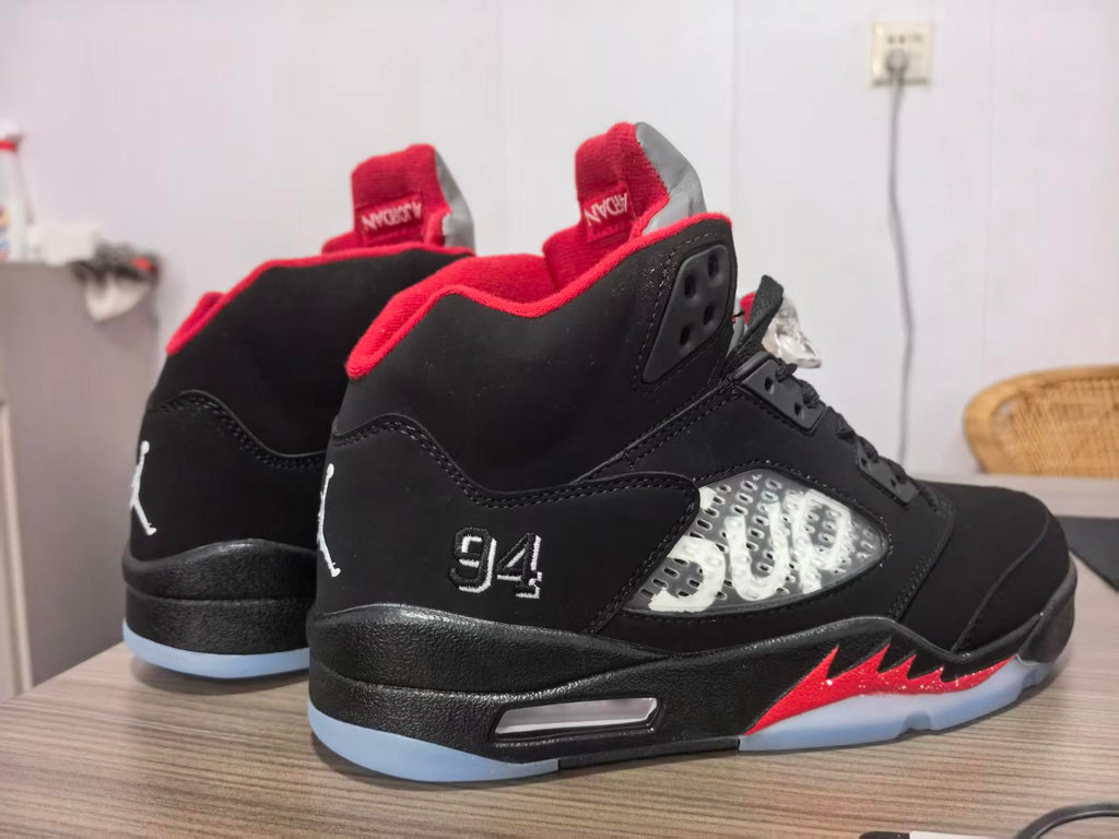 Air Jordan 5 Sneakers – Black & Red