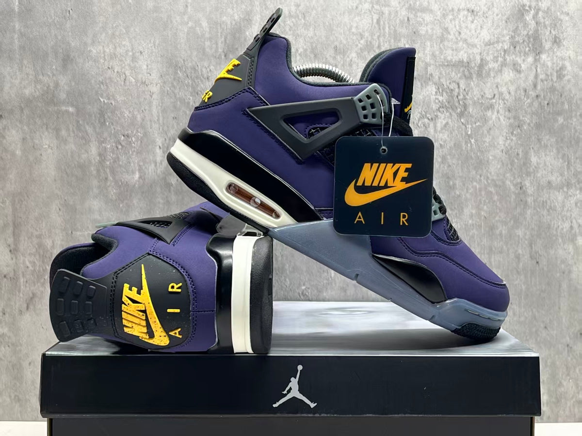 Air Jordan 4 “Lakers” Purple & Gold Sneakers