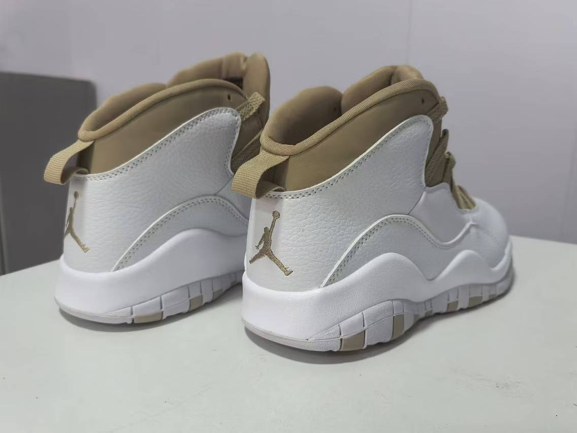 Air Jordan 10 Sneakers – White & Brown