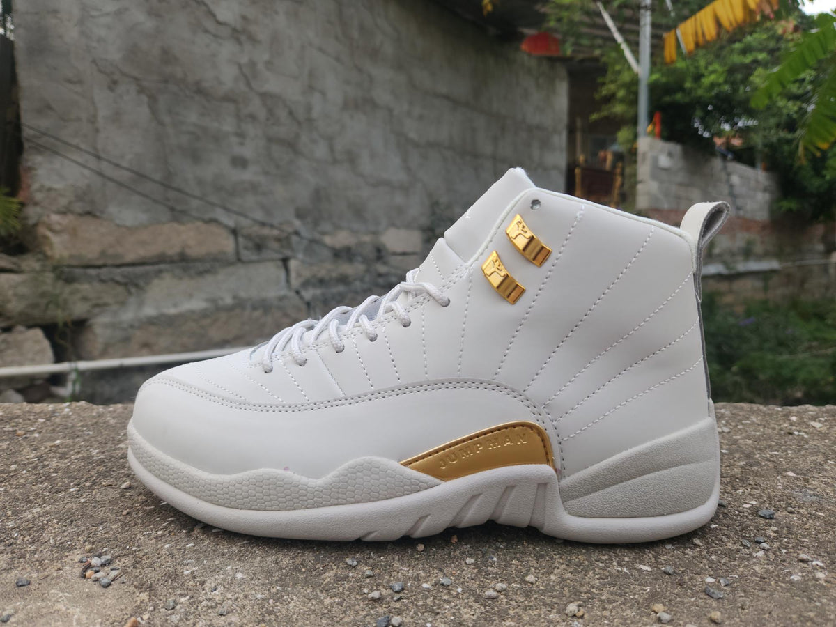 Air Jordan 12 Gray & Gold Sneakers