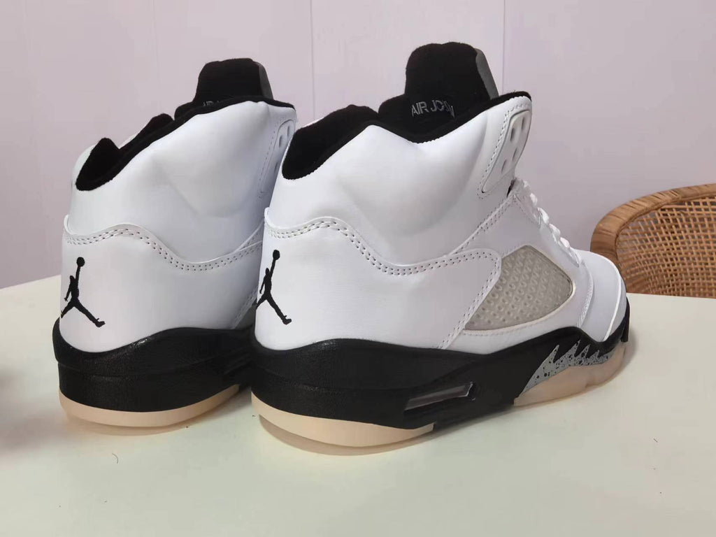 Air Jordan 5 Sneakers – White & Black