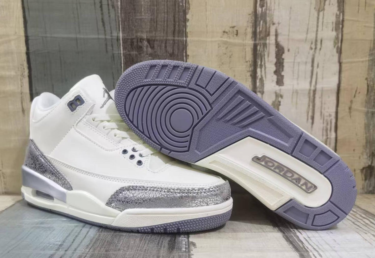 Air Jordan 3 Retro Men's Sneakers - Beige/Silver