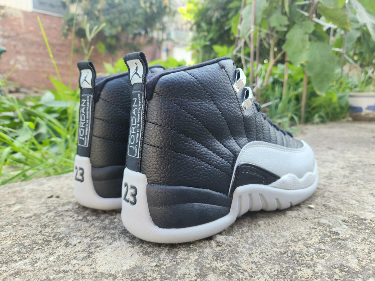 Air Jordan 12 Black & Light Gray Sneakers
