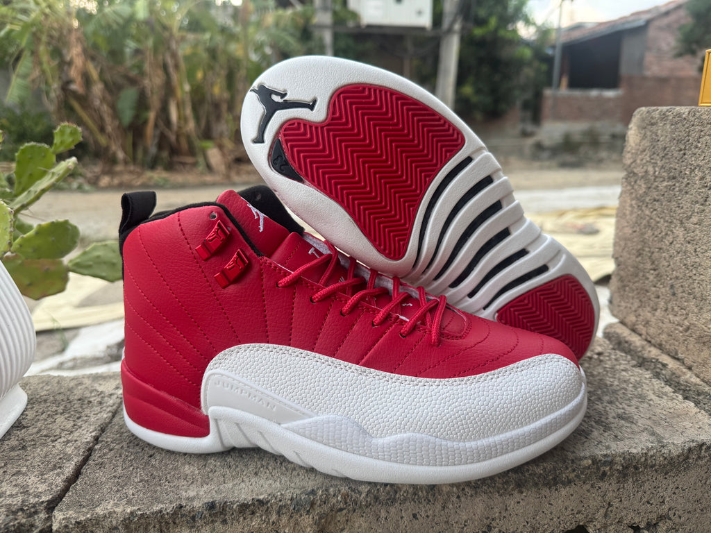 Air Jordan 12 Retro Sneakers – White & Red