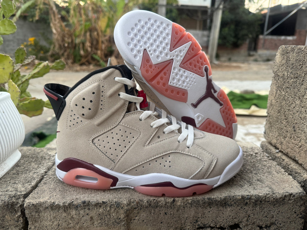 Air Jordan 6 Sneakers – Cream & Brown