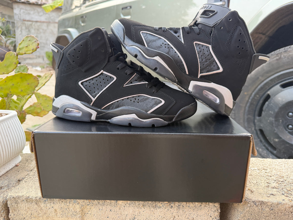 Air Jordan 6 Sneakers – Black & Silver