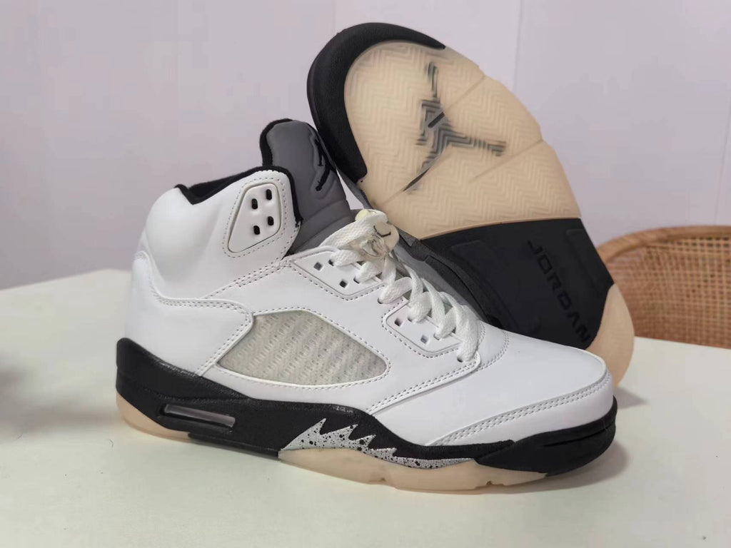 Air Jordan 5 Sneakers – White & Black
