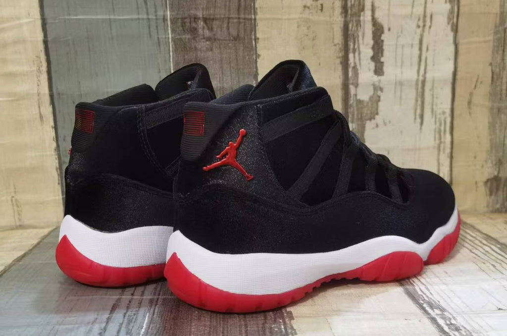 Air Jordan 11 Black & Red Velvet Sneakers for Men & Women