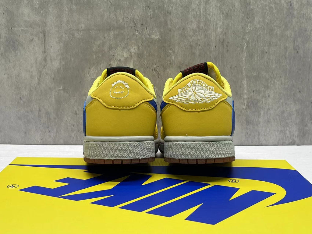 Travis Scott x Air Jordan 1 Low OG SP – White & Yellow Reverse Swoosh