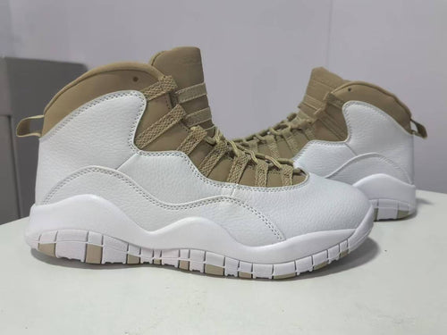 Air Jordan 10 Sneakers – White & Brown