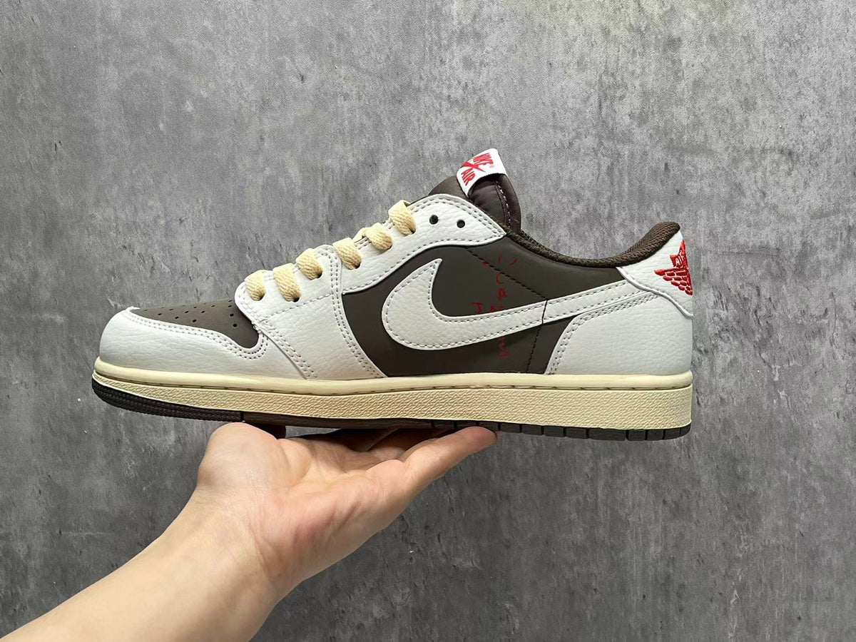 Travis Scott x Air Jordan 1 Low OG SP – White & Brown Reverse Swoosh