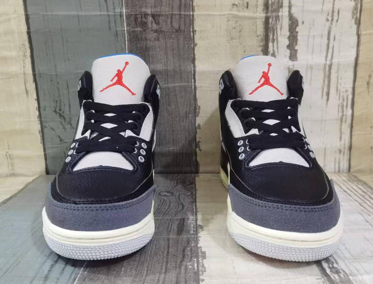 Air Jordan 3 Retro Men's Sneakers - Black/Blue/Red