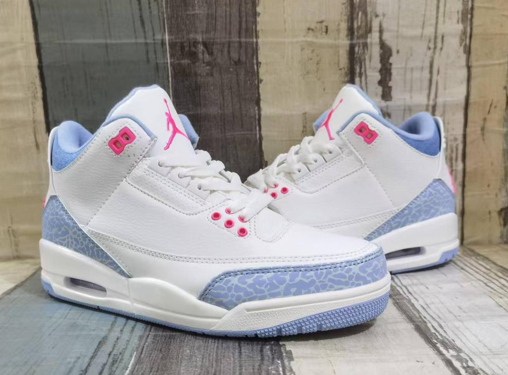 Air Jordan 3 Retro Men's Sneakers - Off-White/Pink/Red