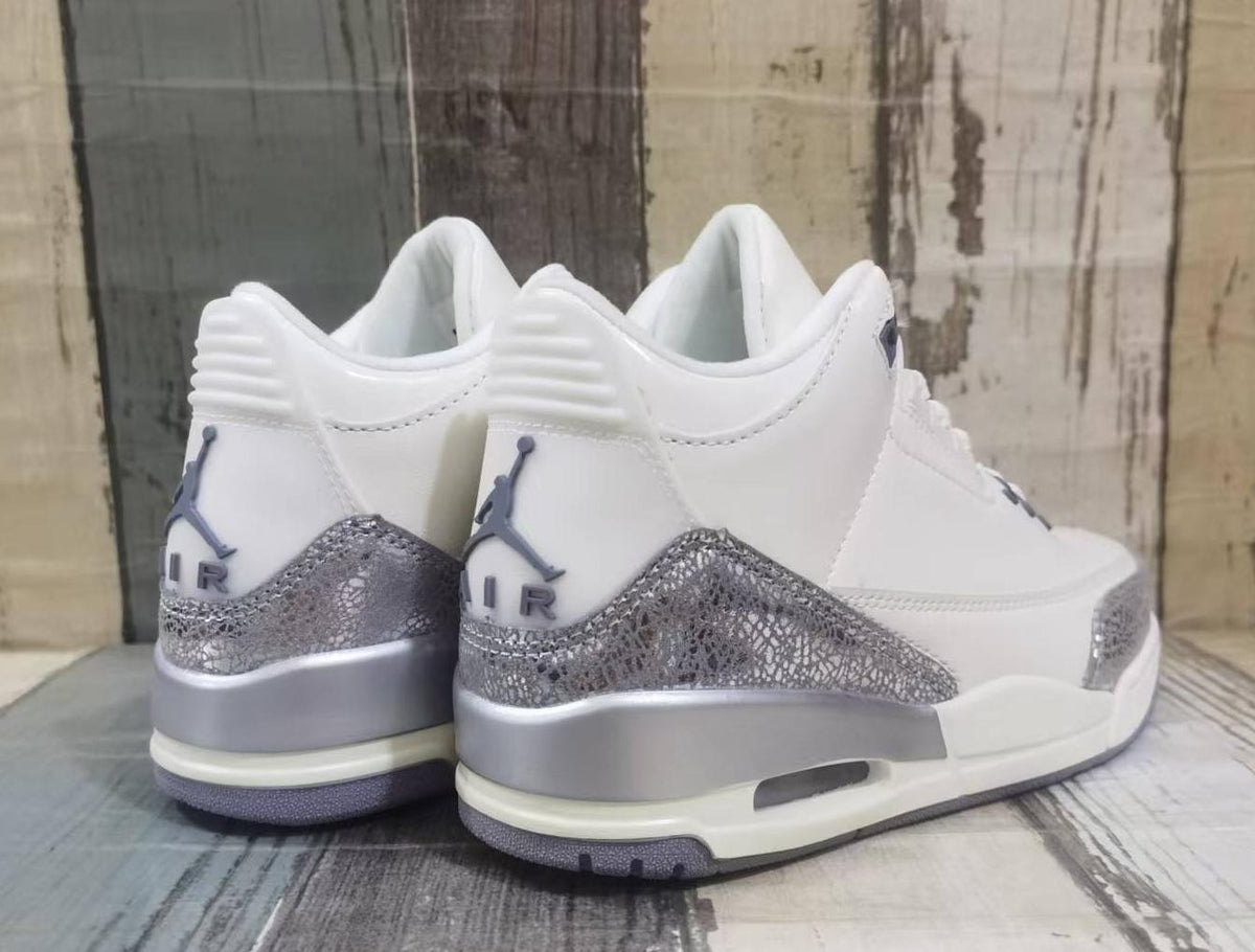 Air Jordan 3 Retro Men's Sneakers - Beige/Silver