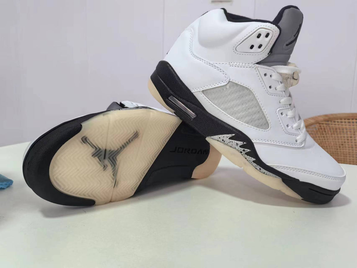 Air Jordan 5 Sneakers – White & Black