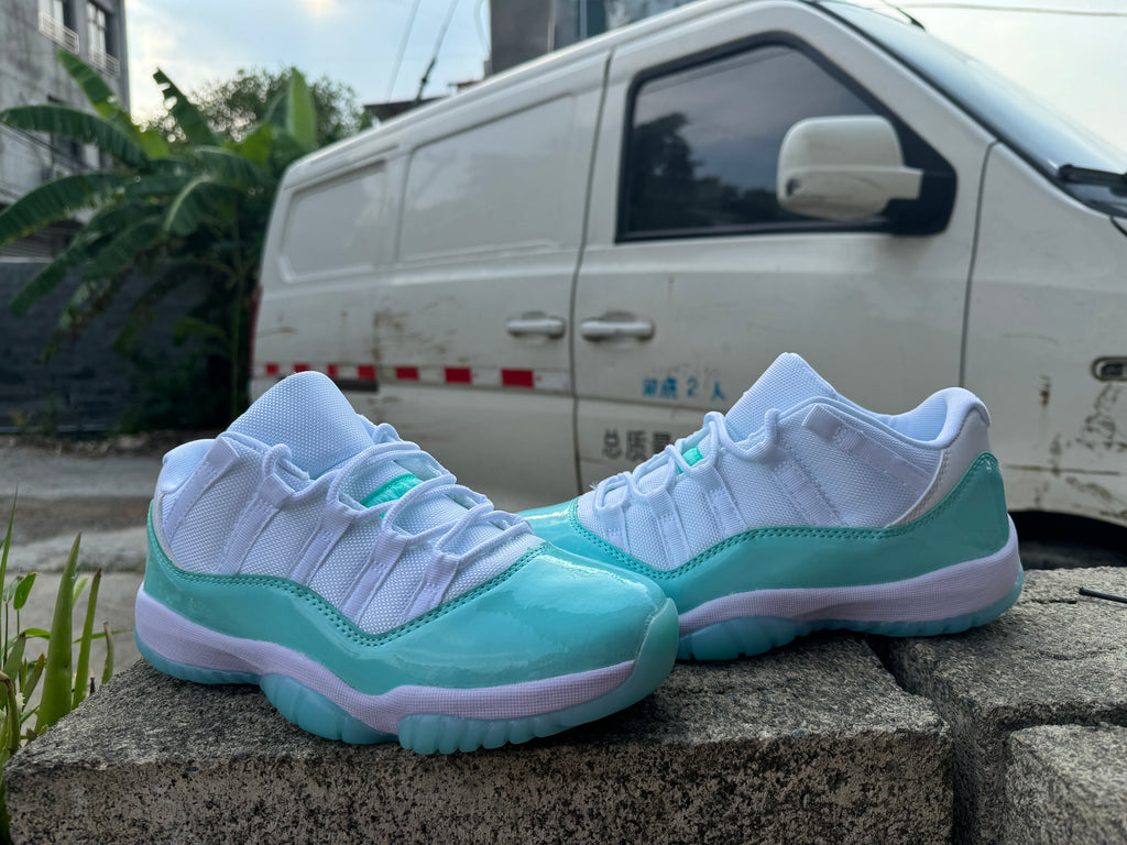 Air Jordan 11 Sneakers – White & Light Green