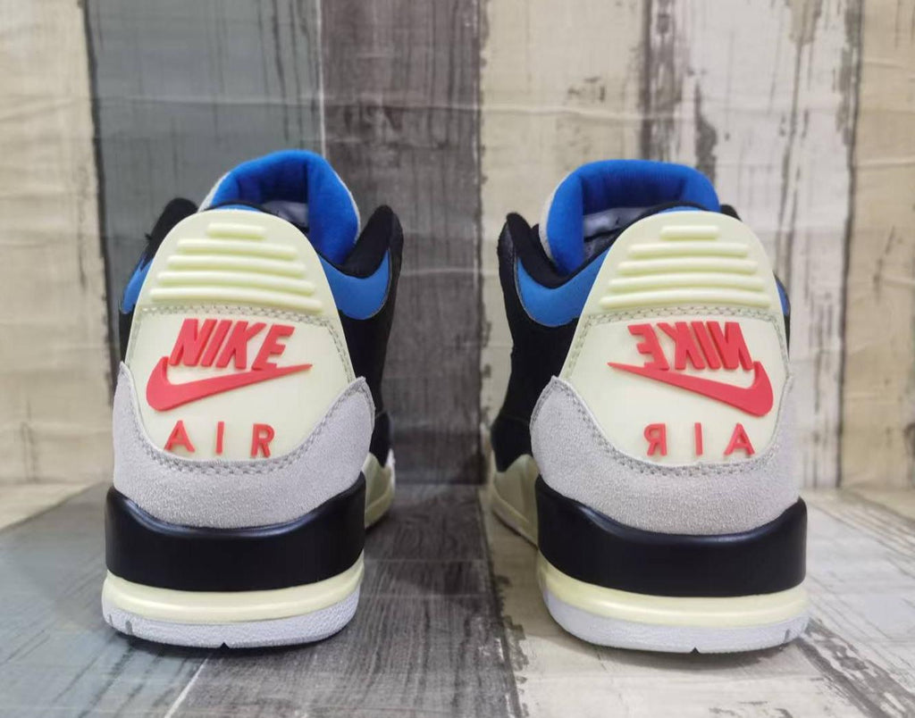 Air Jordan 3 Retro Men's Sneakers - Black/Blue/Red