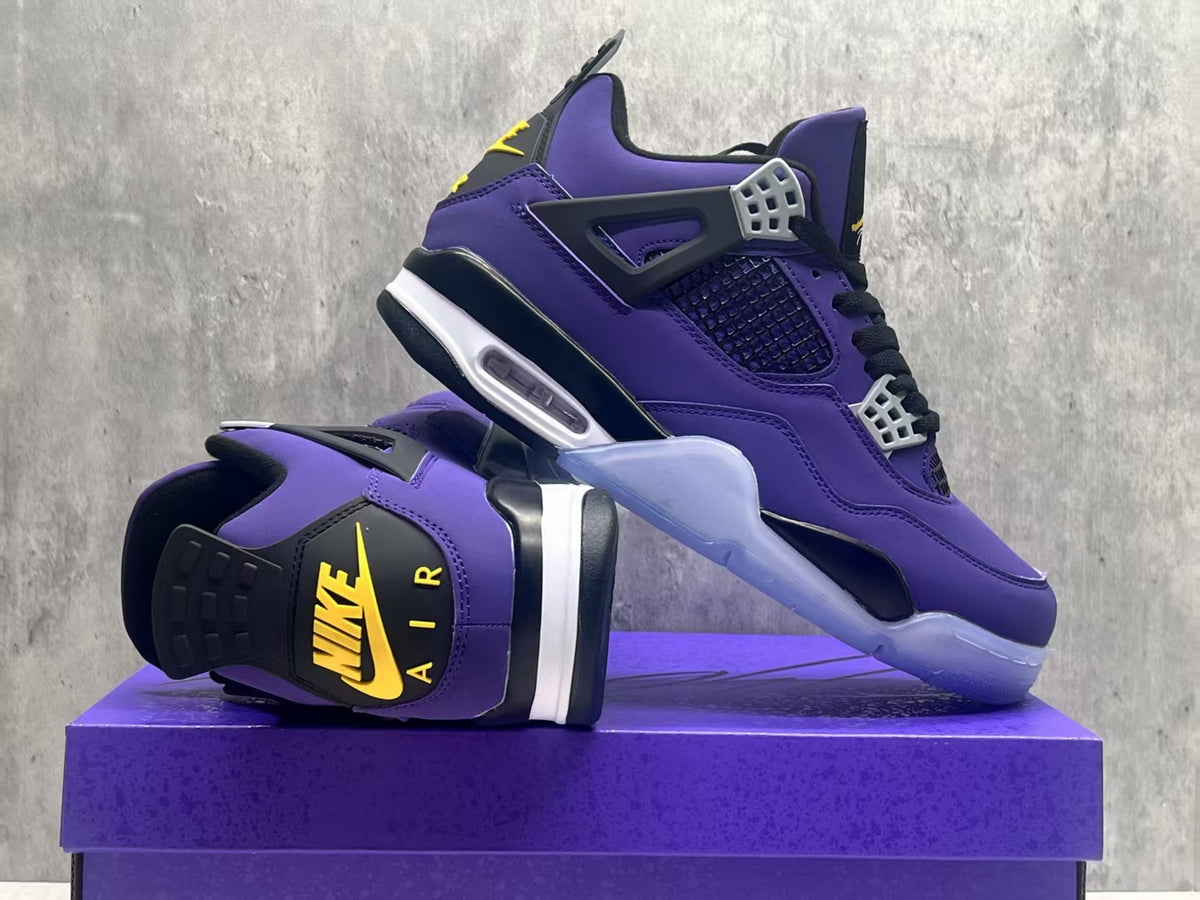 Air Jordan 4 Retro “Lakers” Purple & Gold Sneakers