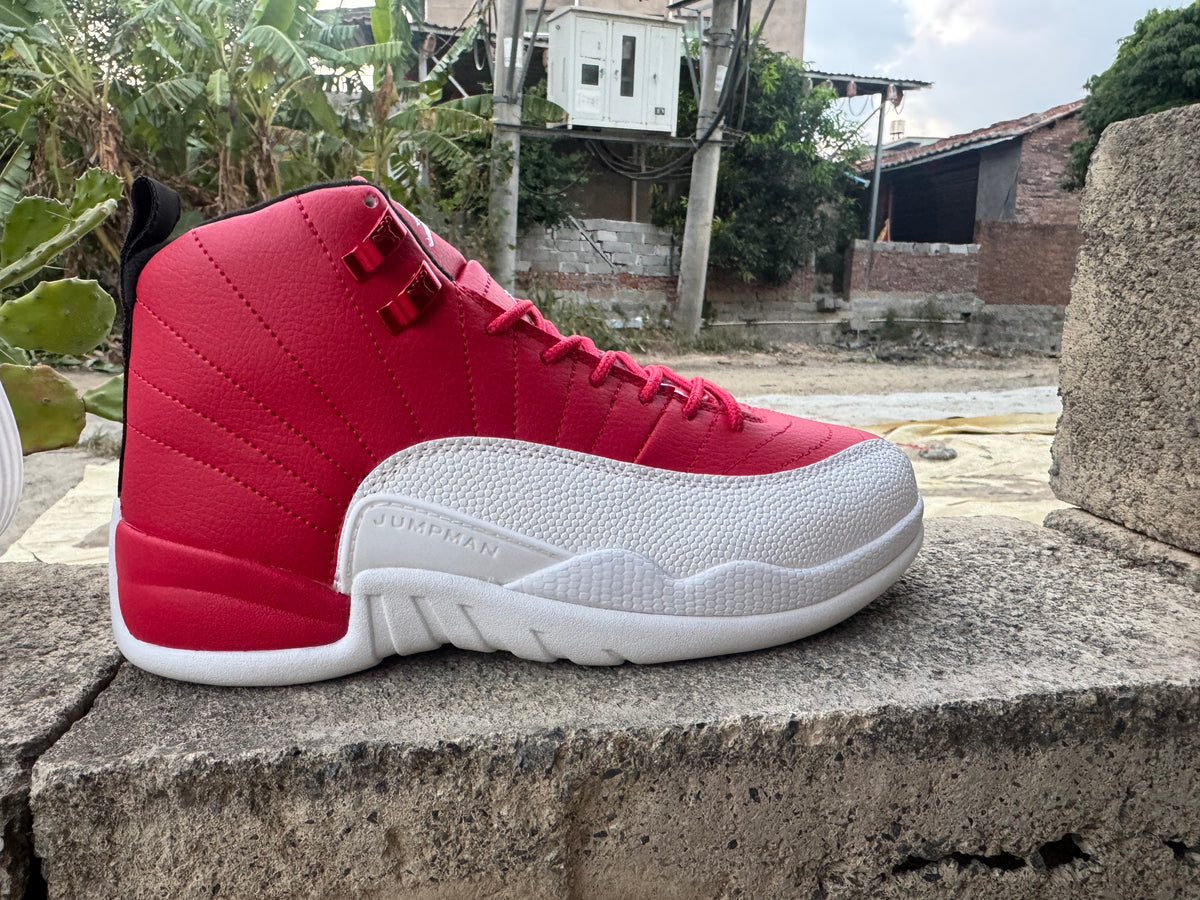 Air Jordan 12 Retro Sneakers – White & Red