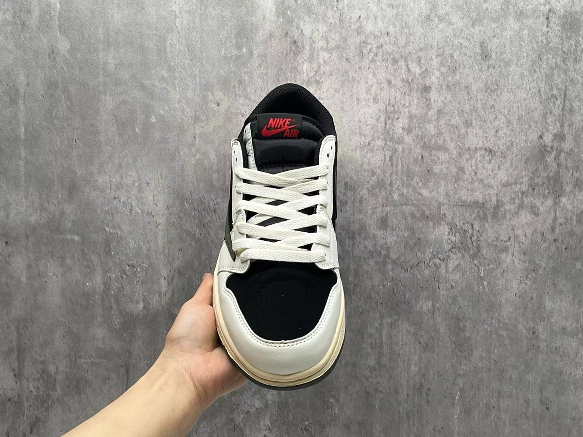 Travis Scott x Air Jordan 1 Low OG SP Black & Olive Reverse Swoosh 5.0 Sneakers