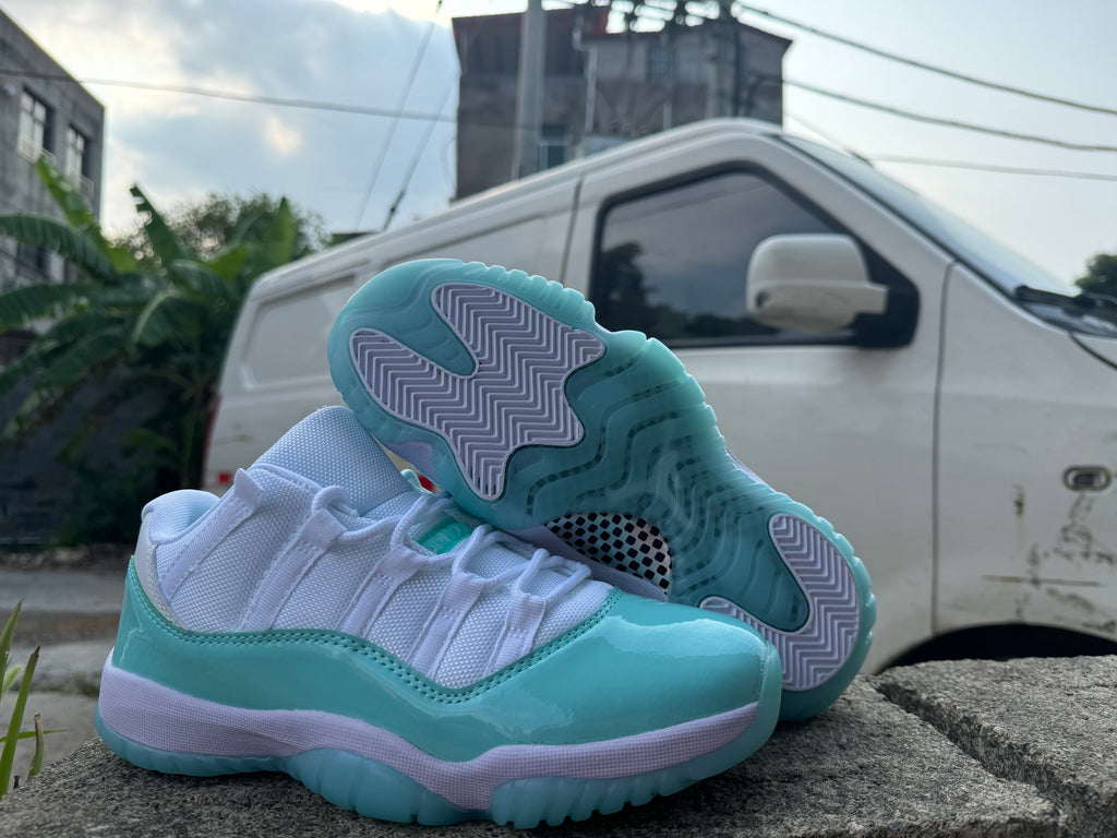 Air Jordan 11 Sneakers – White & Light Green