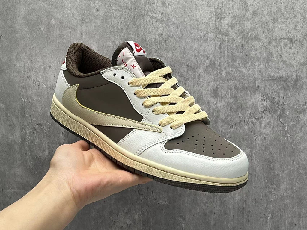 Travis Scott x Air Jordan 1 Low OG SP – White & Brown Reverse Swoosh